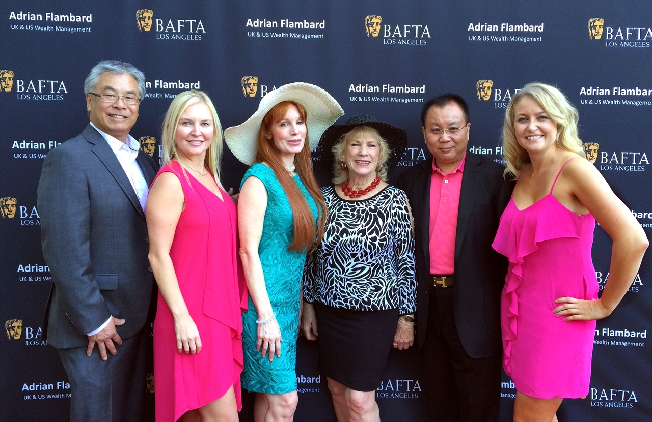 Janine attends the BAFTA garden party 2015 with co Producer Rachel Ryling, Producers, Kimberley Kates and Jimmy Jiang