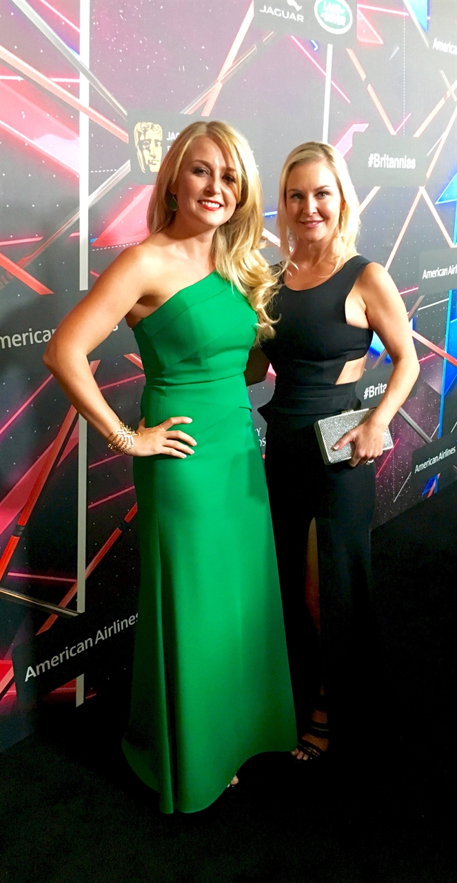 Janine attends the 2015 Britannia Awards with fellow actress and producer Rachel Ryling.