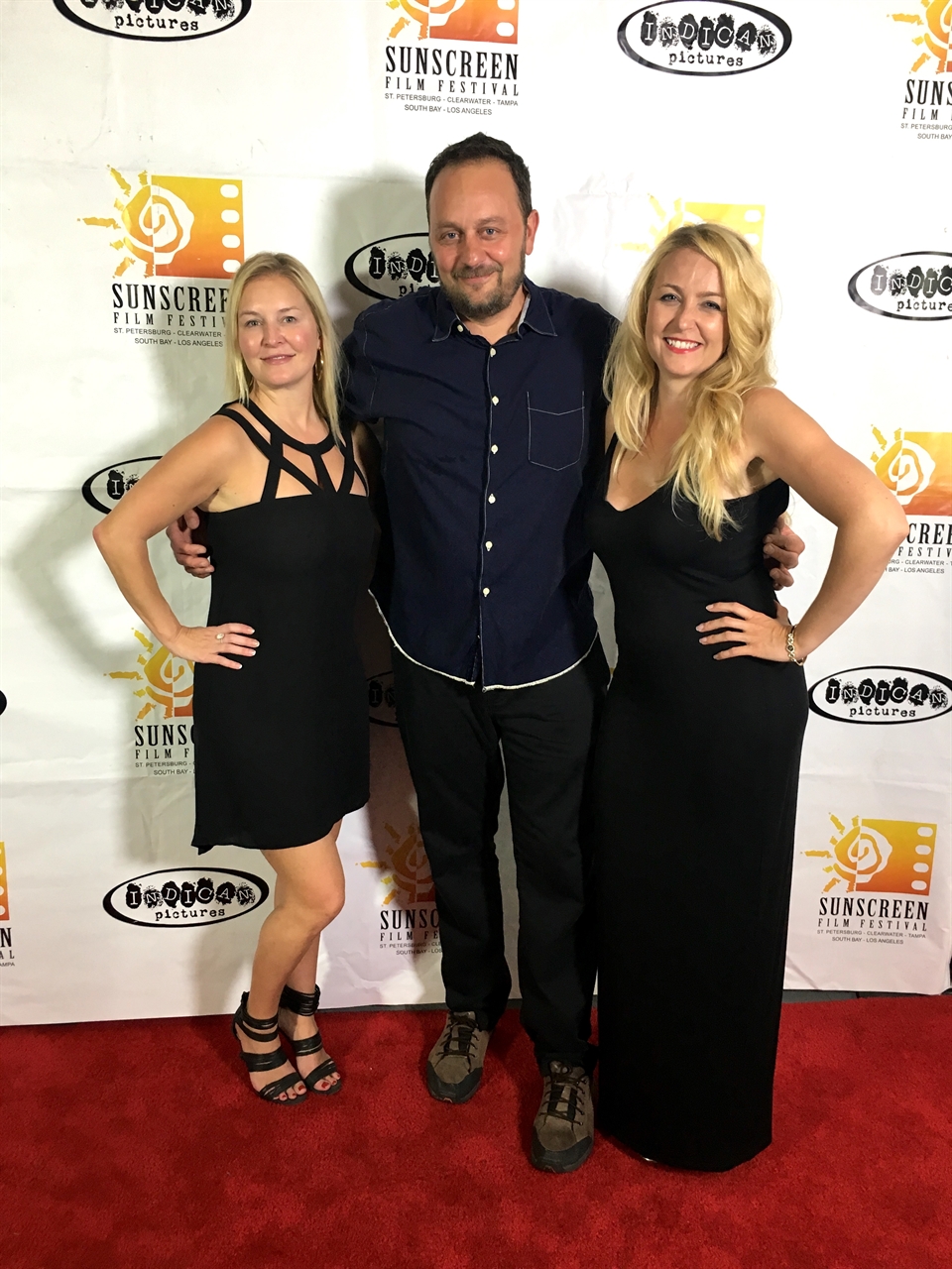 Janine with director Scott Donovan and producer/ actress Rachel Ryling at Sunscreen Film Festival