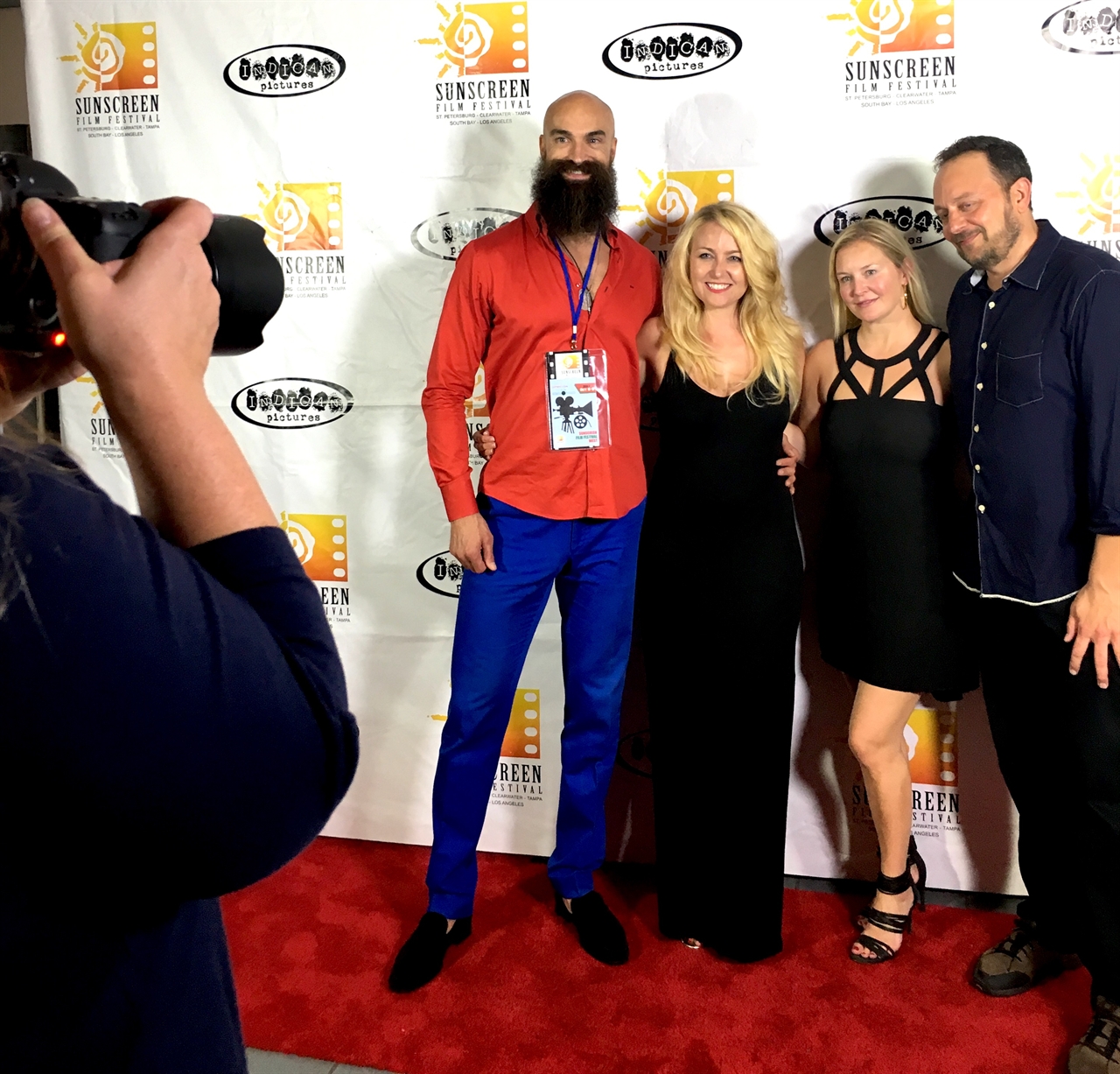 Janine with director Scott Donovan, producer and actress Rachel Ryling and actor Paul Duke at Sunscreen Film Festival